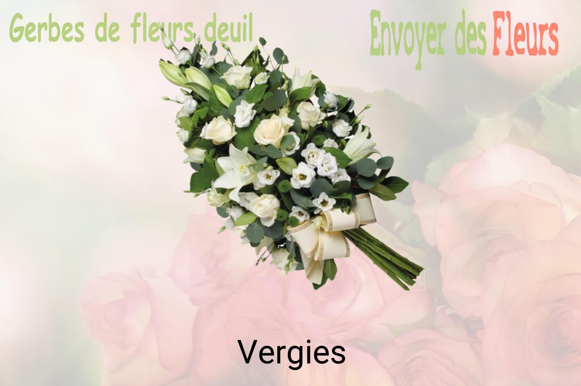 Gerbe de fleurs de deuil livrée à Vergies